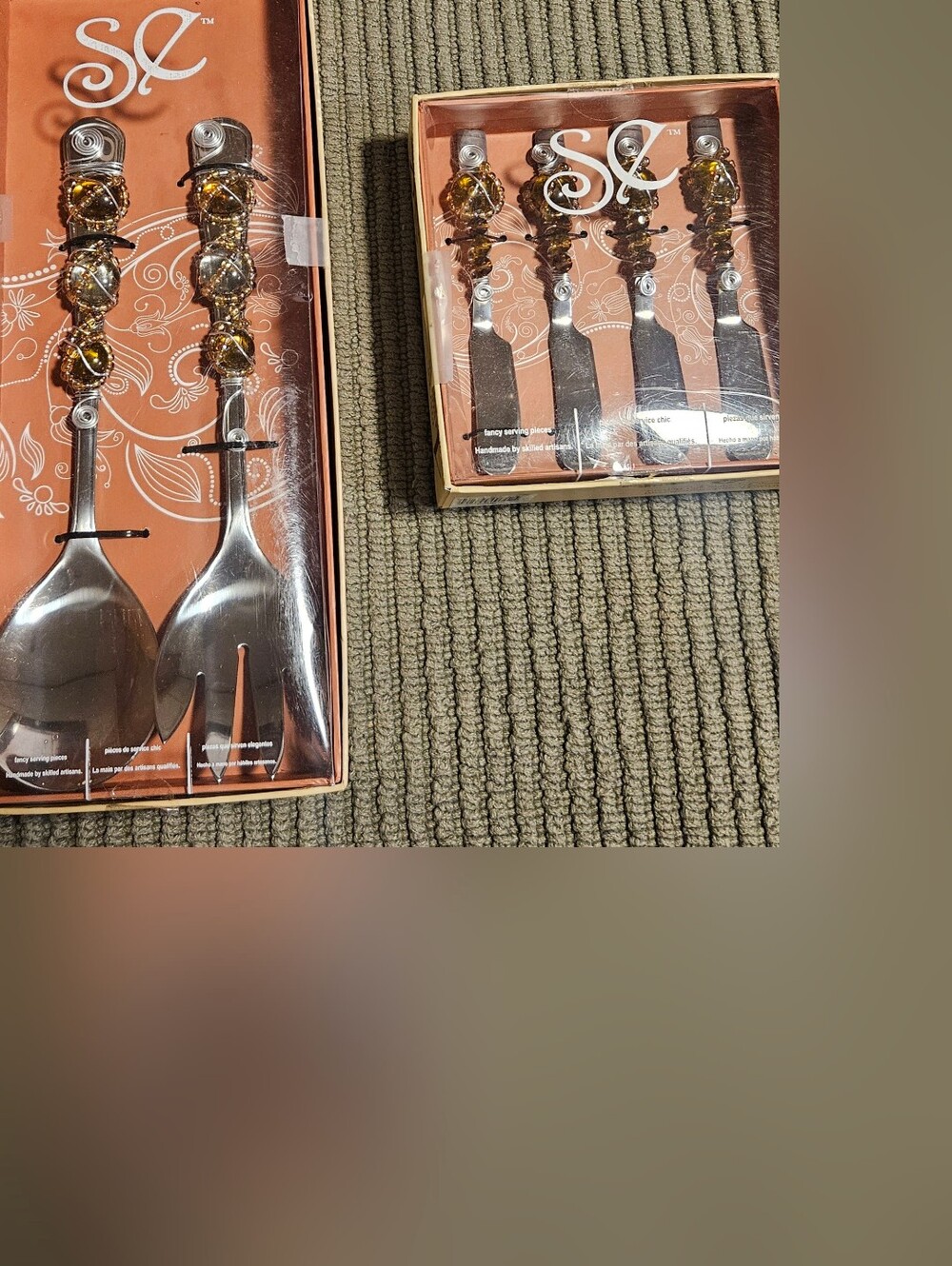 Home Essentials Amber Beaded Serving & Spreaders Set